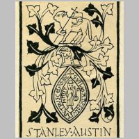 Photo by artsandcraftsdesign on picuki.com, Bookplate designed for Stanley Austin c1928.jpg